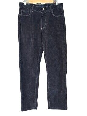 Scott Barber Made in Italy Straight Leg Corduroy Pants Charcoal /Black Size 34